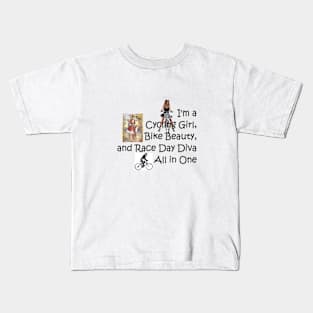 Cycling Race Day Diva Kids T-Shirt